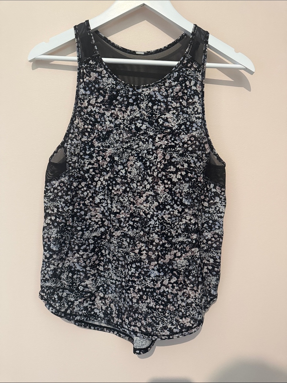 Lululemon Black Floral sculpt Mesh-Back Tank Top